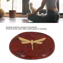Gold Worry Stone Carved Dragonfly Balance Stone Relaxing Palm Stone  For Stress Relief raudona