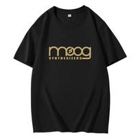 Women Unisex Crew Neck Tops Moog Synthesizer Black Short Sleeve Tee Shirt 4XL juoda