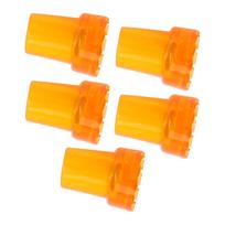 5 vnt. 22 mm vieno kampo lazdos antgaliai, imituojantys padangų tekstūrą, konservuojantys, neslystantys, guminiai, permatomi orange