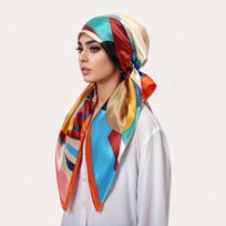 Naujas galvos plaukų skara moteriai Satino šilko galvos skara apvyniojimui kvadratinė dviračių bandana foulard minkšta skarelė galvos skara musulmoniška galvos juosta brown