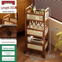 Compact Multi-Layer Movable Storage Trolley for Snacks and Bedroom