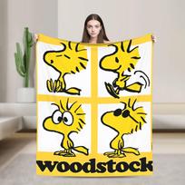 Žemės riešutai Woodstockas su draugais Antklodė Kokybiška Super šilta Mesti antklodę Žieminė Dekoratyvinė Sofos Lovos Patogi Patalynė 30x40in