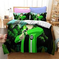 3D Print Ben Alien Bedding Set Force 10 Teenage Hacker Boys Girls Twin Queen Size Duvet Cover Set Pillowcase Bed Kids Adult EU Single(135*200cm)3pcs