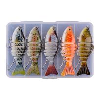 5 vnt. Minimo tipo meškeriojimo masalai 10cm Meškeriojimo masalas 7 segmentų Dirbtiniai masalai Multi-jointed Swimbait Plaukiojantys masalai