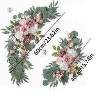 Dirbtinės vestuvių arkos gėlių rinkinys Boho Dusty Rose Blue Eukalipto girliandos užuolaidos vestuvių dekoravimui Sveikinimo ženklas