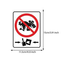Įspėjamoji lipdukas „Nėra šunų ekskrementų“ Automobilio lipdukai Motociklo lipdukai Sienos lipdukai Vandeniui atsparus dekoratyvinis lipdukas TM418 A-15cm Longest Side red