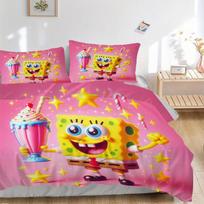 SpongeBob with Milkshake and Stars Bedding Set - 3 Piece Comforter Cover Gift for Bedroom,Includes No InsertB147 135x200cm