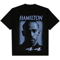 Lewis Hamilton Miami lenktynininkas Grand Prix grafika Populiarus unisex marškinėlis Unisex medvilninis trumpomis rankovėmis Yk Oversized marškinėlis Madingi viršutiniai drabužiai S gray