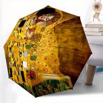 Gustavo Klimto Art Nouveau Skėtis - Automatiškai Sulankstomas, 8 Stygos Stabilumui, Ryškus Gėlių ir Geometrinių Raštų Dizainas, Puiki Šventė Iron&8K