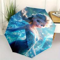 Elsa, Frozen Themed Automatic opening and closing folding umbrella, 8-rib windproof, compact travel design, suitable for all occasion | Fash
