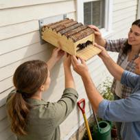 Šikšnosparnių nameliai Mediniai Atsparūs orams Didelis prieglauda Kompaktiškas Šikšnosparnių dėžutė Namelis kiemui sodui kiemo takui sodybai terasai medžio stulpui parkui CN beige