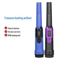 High Sensitivity Waterproof Metal Detector for Outdoor Treasure Hunting Black Purple