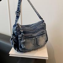 Harajuku Denim Women's Bag 2026 New Jeans Messenger Bag Y2K Shoulder Crossbody Bag Casual Eco Bag Ladies Daily Shopping Handbags 25x8.5x18cm juoda