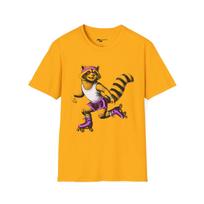 Retro Raccoon Roller Skating T-Shirt: Fun Graphic Tee XL
