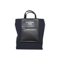 Acne Studios Textured Casual Leather And Canvas Tote Bag Men tote Black C10069-Z33 Basic Set (Bag+Dust Bag)