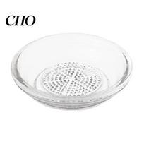 Garlic Paste Maker Glass Grater Bowl, Manual Ginger Mincer Plate, Multifunctional Fresh Seasoning Dish for Paste, Kitchen Grinding Tool Compact 1pc