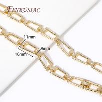 14K Gold Plated Brass Metal Thick Wide Big Chains For Making Necklace Accessories DIY Jewelry Making Chains Multi Styles 1 Meter