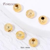 4mm 5mm 6mm 8mm 18K Gold Plated Round Spacer Beads For Bracelets Accessories,Metal Separator Beads,DIY Jewelry Making Supplies 10pcs