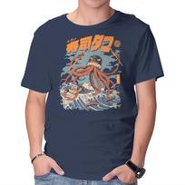 Unisex Crew Neck T-Shirt Black The Tako Sushi Graphic Short Sleeve Casual Tee XXXXL