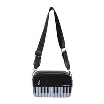 Crossbody Piano Shoulder Bag Fashion PU Leather Bag Casual Mini Square Bag  Girls balta