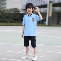 Blue Long-Sleeve Primary & Secondary School Sports Uniform Set - Spring & Autumn 170cm