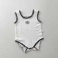 Embroidered Baby Girl Cotton Onesie - Summer Suspender Vest Style, Snap Crotch, Comfortable and Breathable 66 cm balta