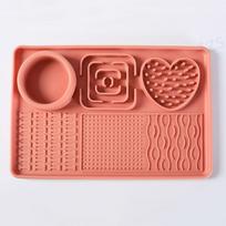 Custom Modern Non-Slip Silicone Slow Feeder Pet Lick Mat for Dogs and Cats Portable Food Pad (Pink,45*45cm) rožinė