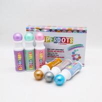 6-Color Glitter Washable Dot Marker Set, 18mm Tip 60ml Sparkle Pens for Kids Crafts, Scrapbooking & Festive Art Projects gray