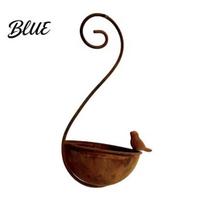 Porch Bird Feeder Outdoor Hanging Feeder, Garden Metal with Curled Hook, Sparrow Decorative Wild for on Tree Branches Balcony Watching