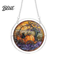 Uniform Color Puzzle Pieces Halloween Acrylic Suncatcher Window Hanging 7.87 Inch Sun Catcher I