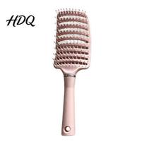 Detangling Paddle Brush Curved Vented Hair for Women Long Hanging Hole Thick S rožinė