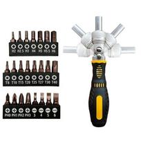 A25F-Dual Way Ratcheting Screwdriver Set For Home Appliances Furniture Hand Repair Tool Magnetic Multi-Function