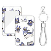 Monster Hunter Wilds Felyne Nergigante Anime TwoDimensional Cartoon Student ID Campus Card AntiLoss Protective Case Lanyard (as the picture,1pc)