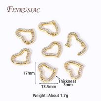 18K Gold Plated Zircon Heart/Cross/Bone/Square Clasps Buckle/Carabiner Lock,Carabiner Clasp DIY Jewelry Making  Accessories 1 Piece