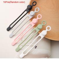 10/50PCS Silicone Cable Ties Cord Organizer Cable Straps Reusable Cord Ties Travel Cable Organizer Cute Elastic  Wire Tie