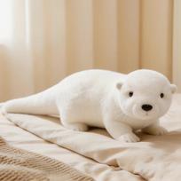 Naujas 35cm Mielas Gyvas Ūdra Pliušinis Žaislas Ūdros Pliušinis Įdarytas Gyvūnas Žaislas Kawaii Raminti Kūdikio Lėlė Vaikų Gimtadienio Kalėdų Dovana 35cm balta