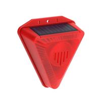 Solar Wireless Motion Sensor Alarm Lamp 129dB Siren Outdoor Waterproof Drive Away Wolf Wild Animal Alarm System Detector raudona