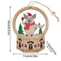 Wooden Christmas Tree Ornaments Seasonal Decoration With LED Light Christmas Tabletop Decorations For Home Decorators Festival