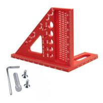 1pc 3D Multi-Angle, Precision Combination Tool, Multi-Function Plastic Ruler for Accurate Marking and Layout raudona