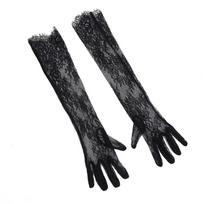 Transparent Long Gloves Solid Color Bridal Gown Accessories Fairy Lace Gloves  Prom Dress juoda