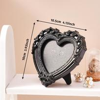 Mini Embossed Photo Frames Photographic Props Resin Vintage Picture Frame Black Baroque Ornate Memory Display Frames Home Decor