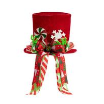 Durable Polyester Christmas Tree Toppers Hat With Dateless Snowflake Motifs For Homes Or Workplace Holiday Displays 1