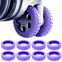 Set of 8 Silicone Wheel Covers for Luggage Suitcase Wheels Protection Mute Non-Slip Waterproof for Office Chairs and Most 8 Spinner Wheels (Black), Lila