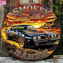 Retro aliuminio metalinis ženklas Smokey and The Bandit D Flat Sienos meno dekoras namams virtuvei barui garažui sodui lauko restoranui V 20x20cm(8x8inch) gray