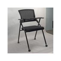 Folding Reception Chair Foldable Office Chairs with PU Wheel, Armrest, Ergonomic Mesh Back, Stackable Guest Conference Room Chair, & Meeting (Black) juoda