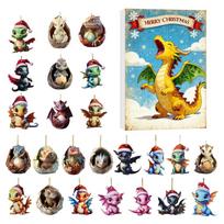 Christmas Countdown Calendar Blind Box With Cute Dragon Mini Decor For Holiday Party Gifts Style A