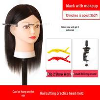 Real Hair Barber Mannequin Head for Hairdressing Apprentices