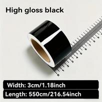 Gloss & Matte Black Carbon Fiber Vinyl Wrap, Car Door Sill Scuff Plate Protector, Side Mirror Film Sticker, Waterproof Anti-Scratch Auto Decal Trim 3CM*550CM juoda