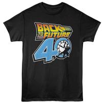 Back To The Future - 40th Anniversary Logo - Adult Solid T-Shirt - Black XL