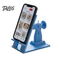 Laisvų rankų telefono laikiklis Siuvimo mašinos stovas, Senovinis mini stalelis mobiliajam telefonui, Priedas 3D spausdintas laisvų rankų stovas Pamokos, Unikali dovana Amatininkams mėlyna